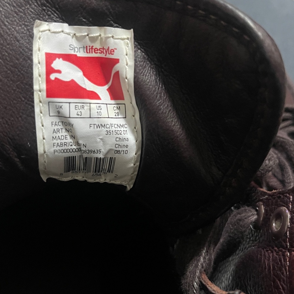 Puma Rich Brown Leather Sneakers